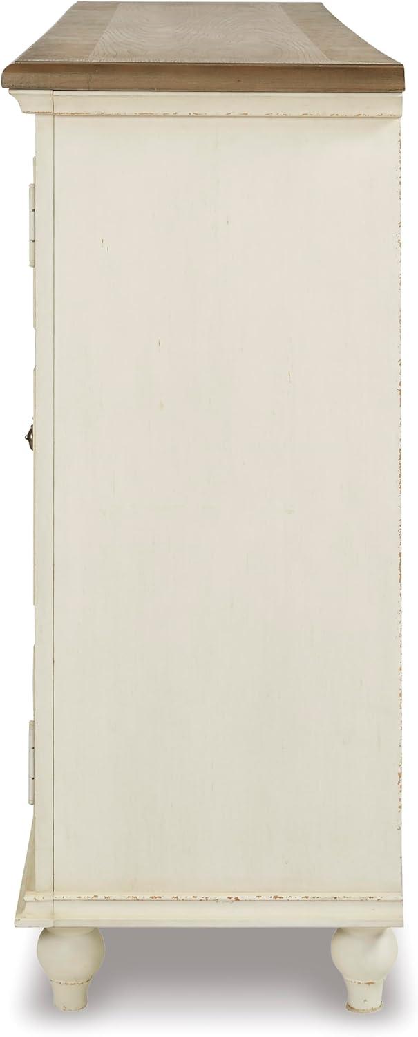imageSignature Design by Ashley Welby Casual SoftClose Accent Cabinet with Shelves and Wire Management Dark Brown ampamp BlackWhite