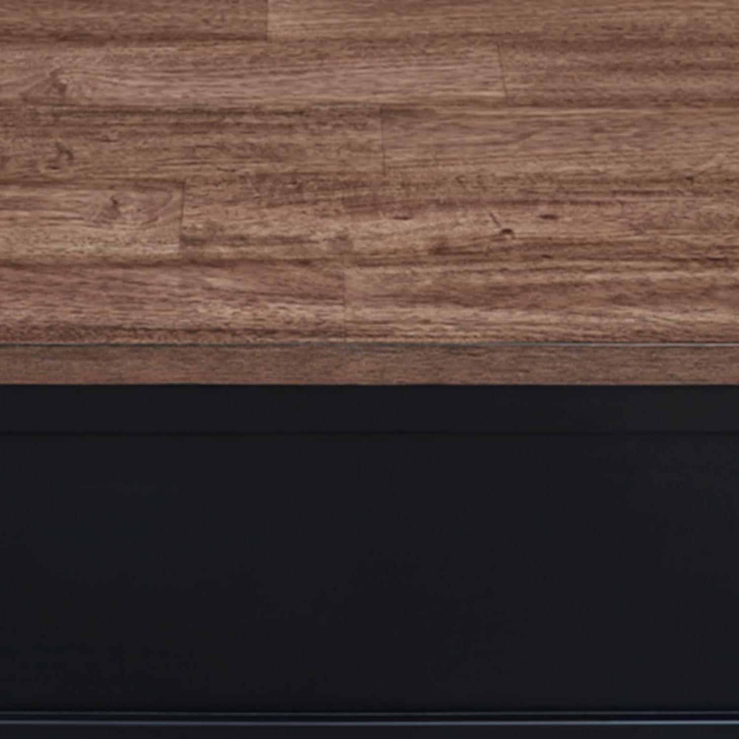 imageSignature Design by Ashley Wildenauer Farmhouse 2Drawer LiftTop Coffee Table with 2 Storage Bins Under Top and Casters Light Brown ampamp BlackBrownBlack