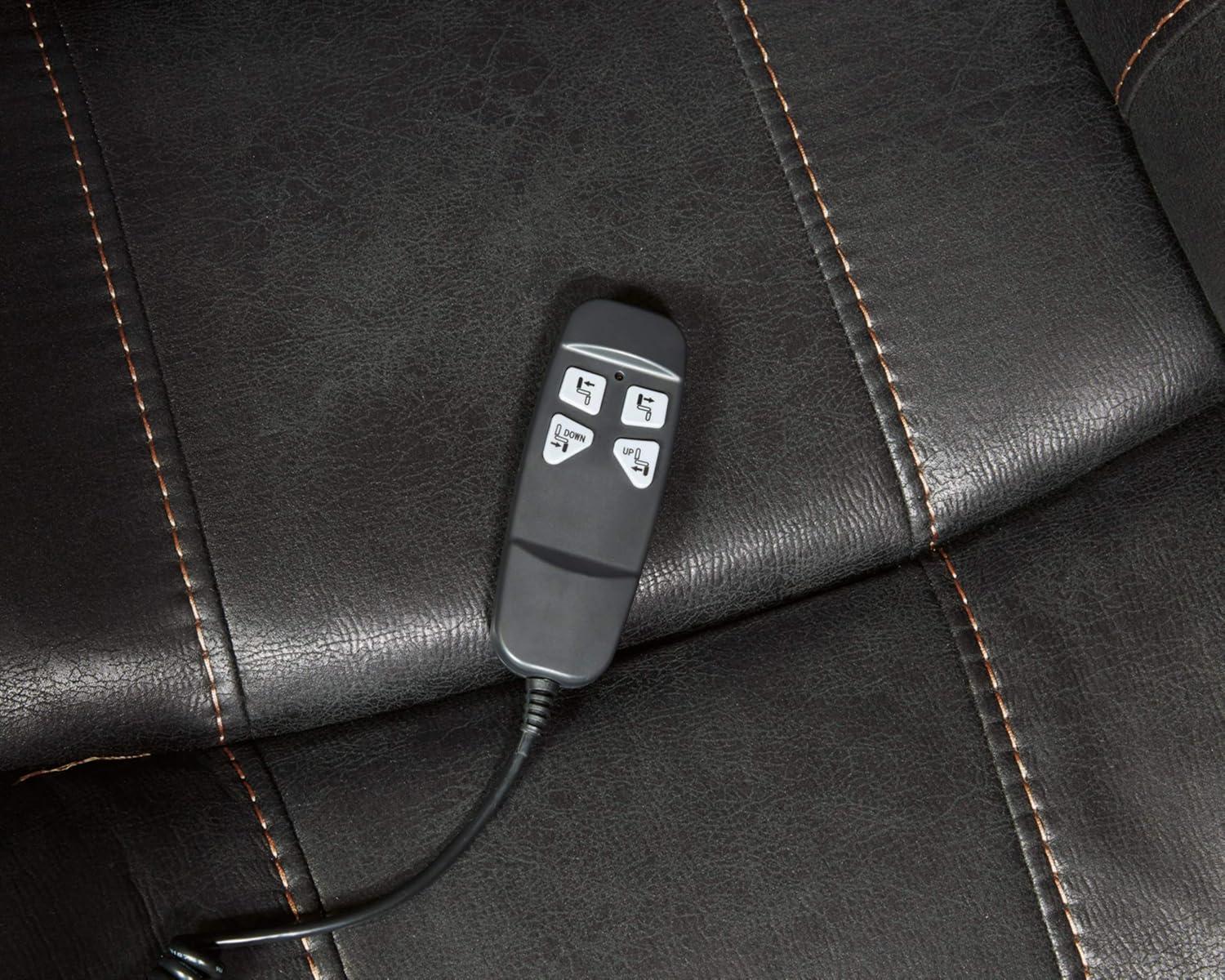 imageSignature Design by Ashley Yandel Faux Leather Electric Power Lift Recliner for Elderly BrownBlack