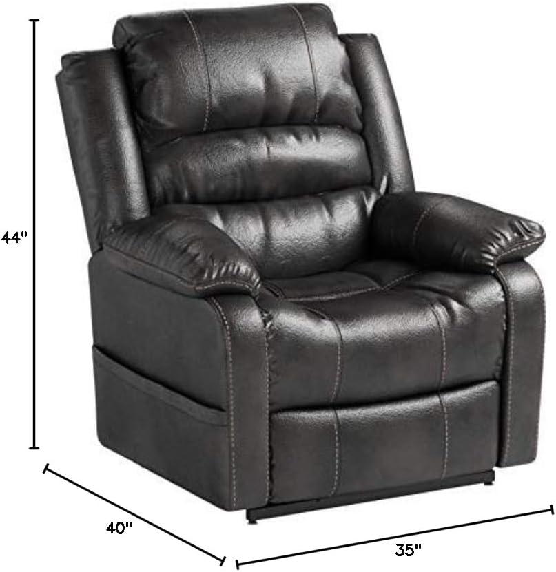 imageSignature Design by Ashley Yandel Faux Leather Electric Power Lift Recliner for Elderly BrownBlack