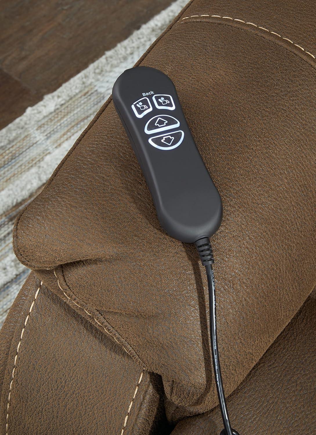 imageSignature Design by Ashley Yandel Faux Leather Electric Power Lift Recliner for Elderly BrownChestnut Brown