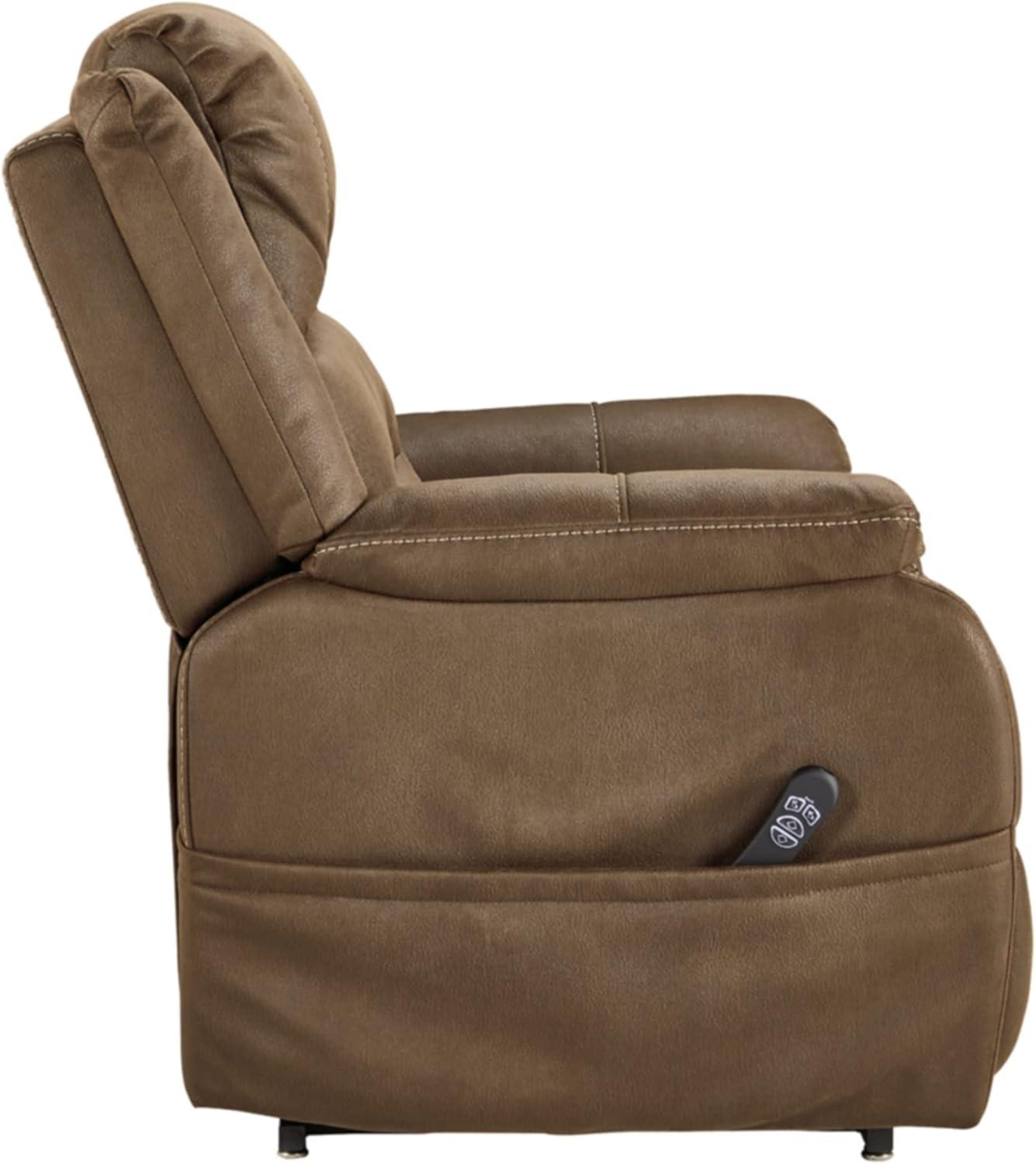 imageSignature Design by Ashley Yandel Faux Leather Electric Power Lift Recliner for Elderly BrownChestnut Brown