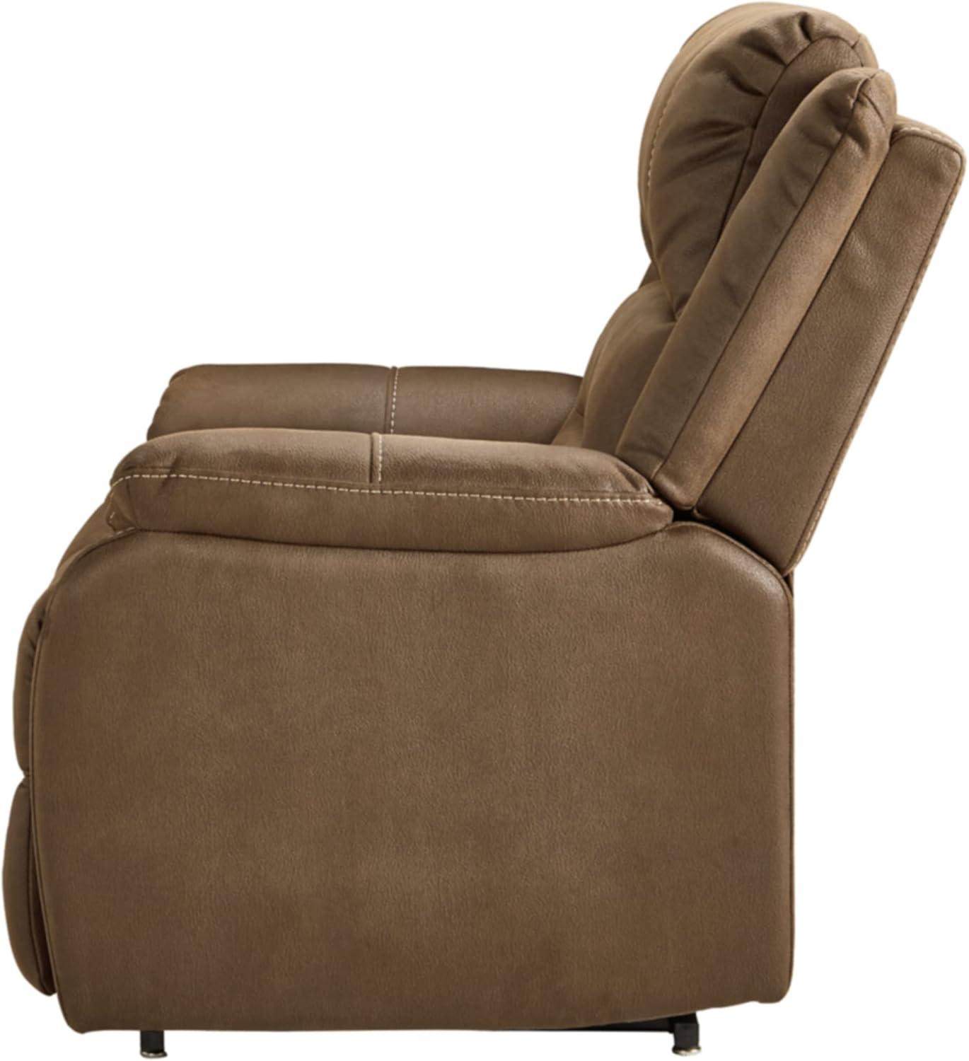 imageSignature Design by Ashley Yandel Faux Leather Electric Power Lift Recliner for Elderly BrownChestnut Brown