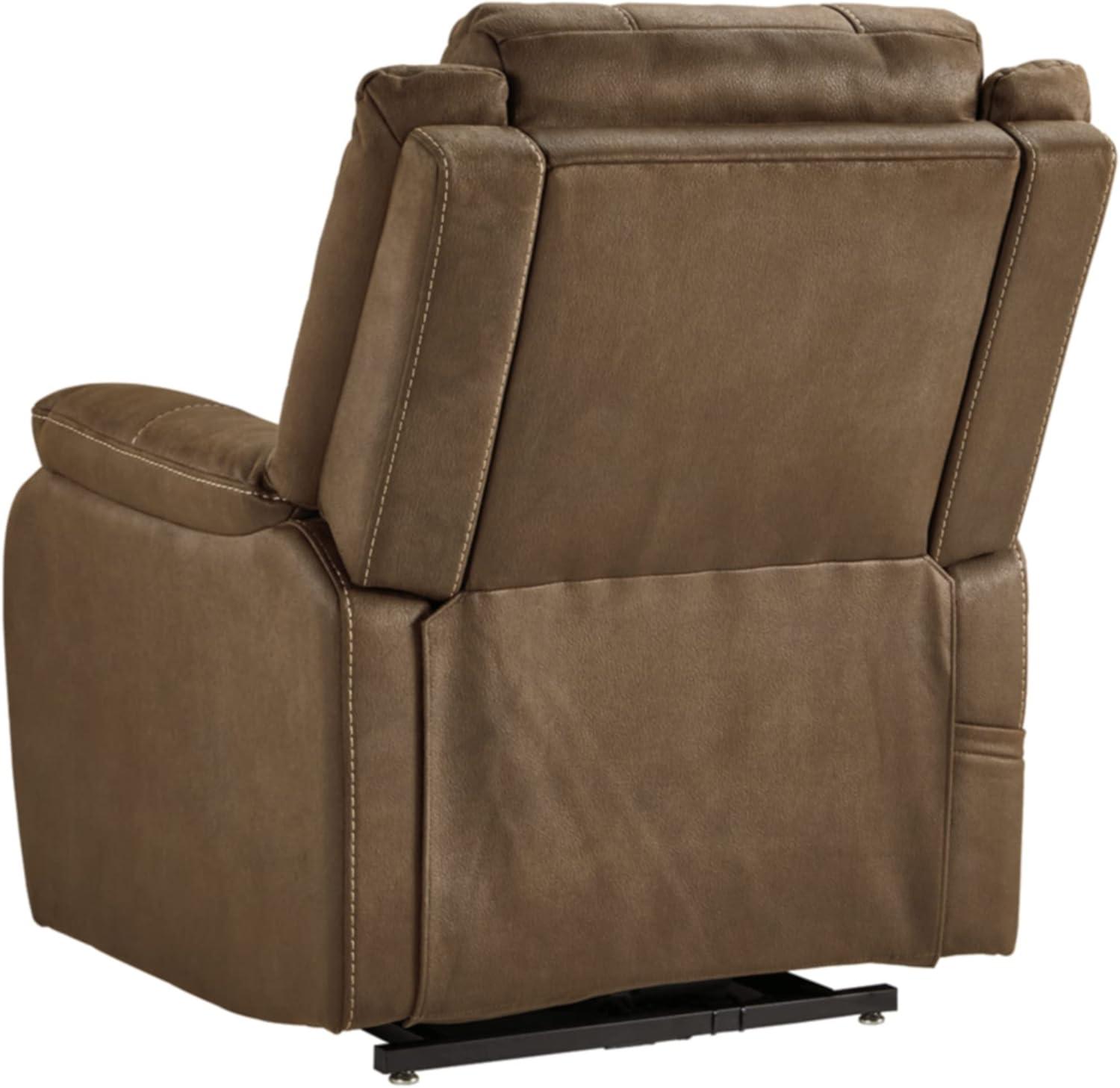 imageSignature Design by Ashley Yandel Faux Leather Electric Power Lift Recliner for Elderly BrownChestnut Brown