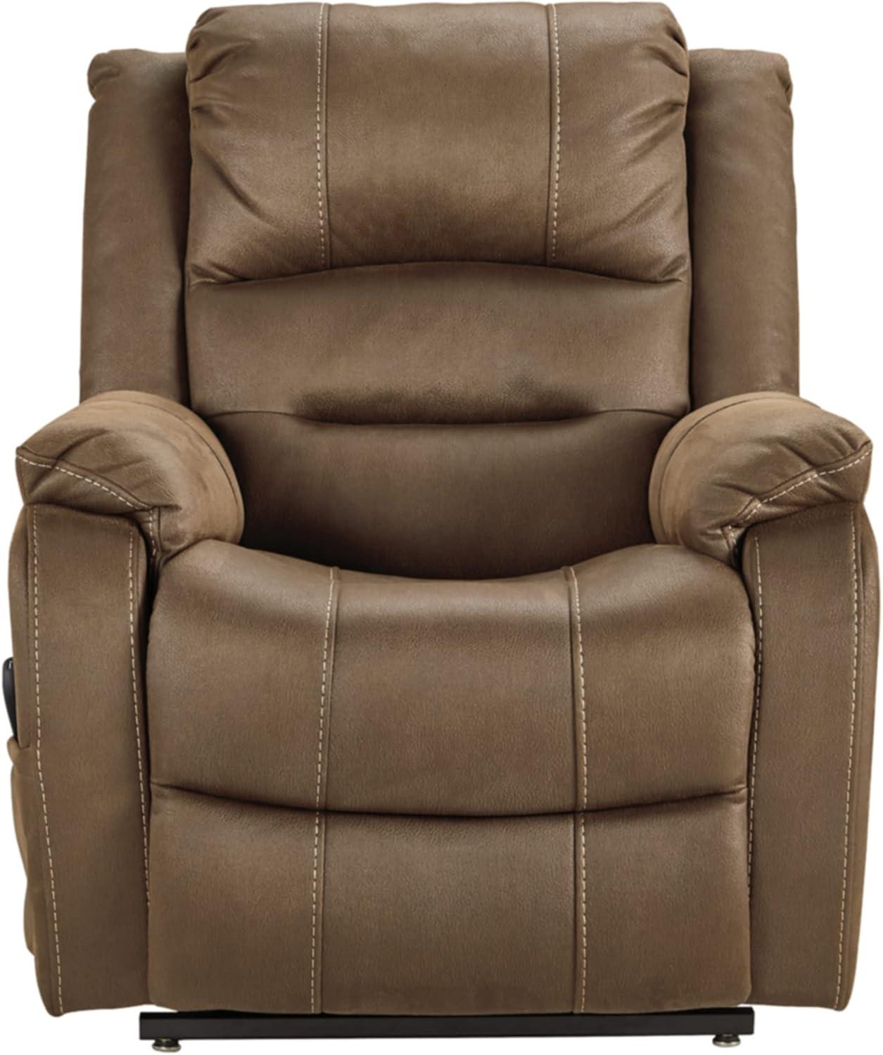 imageSignature Design by Ashley Yandel Faux Leather Electric Power Lift Recliner for Elderly BrownChestnut Brown