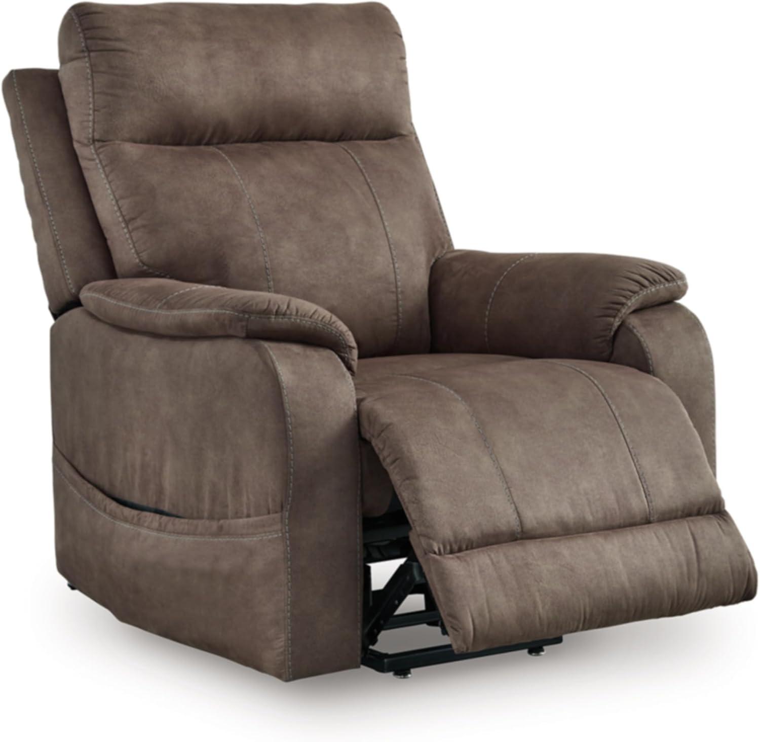 imageSignature Design by Ashley Yandel Faux Leather Electric Power Lift Recliner for Elderly BrownDark Brown