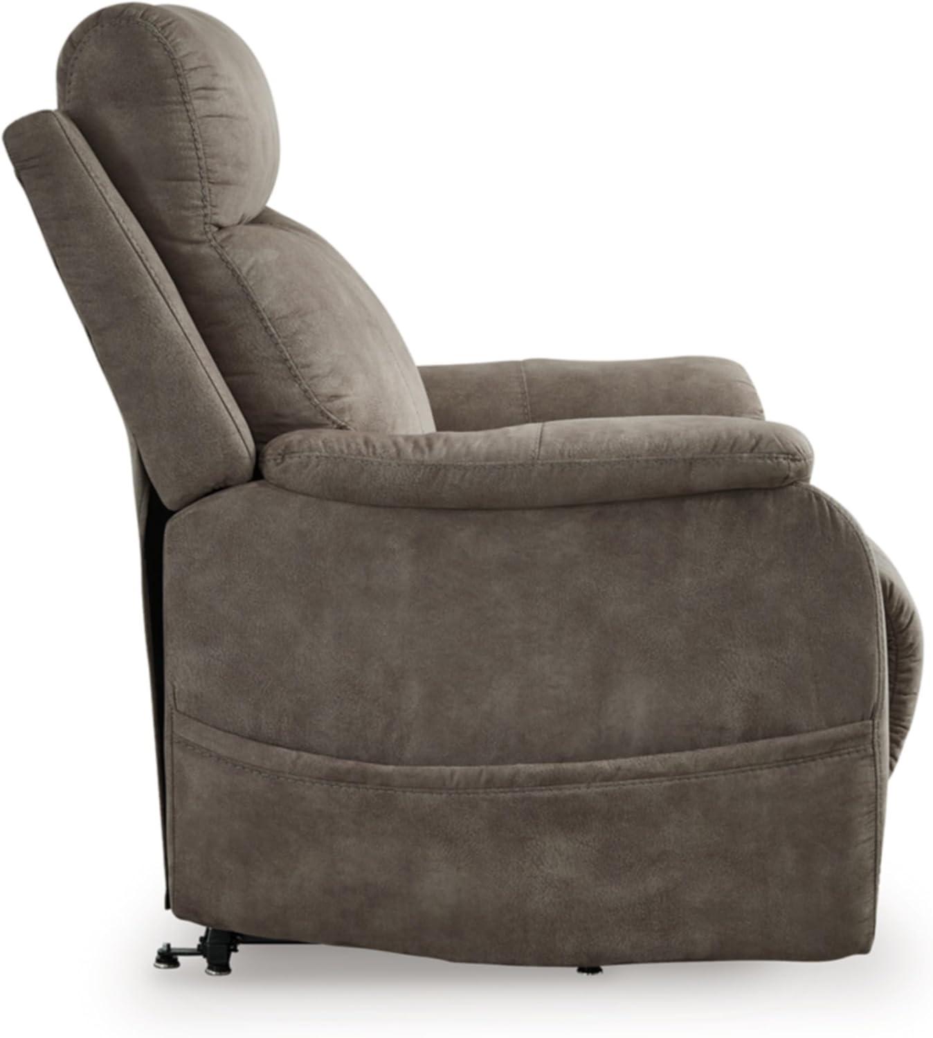 imageSignature Design by Ashley Yandel Faux Leather Electric Power Lift Recliner for Elderly BrownGray Brown