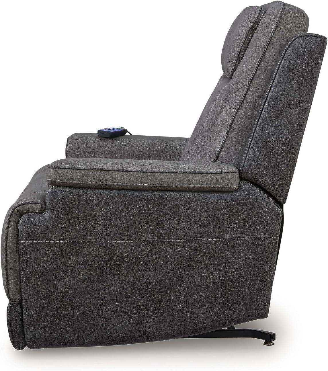 imageSignature Design by Ashley Yandel Faux Leather Electric Power Lift Recliner for Elderly BrownGrey