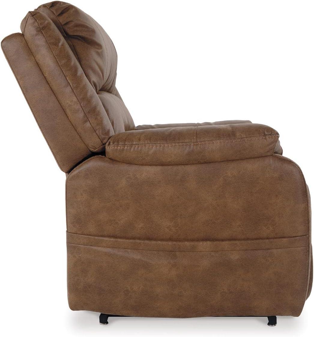 imageSignature Design by Ashley Yandel Faux Leather Electric Power Lift Recliner for Elderly BrownSaddle Brown