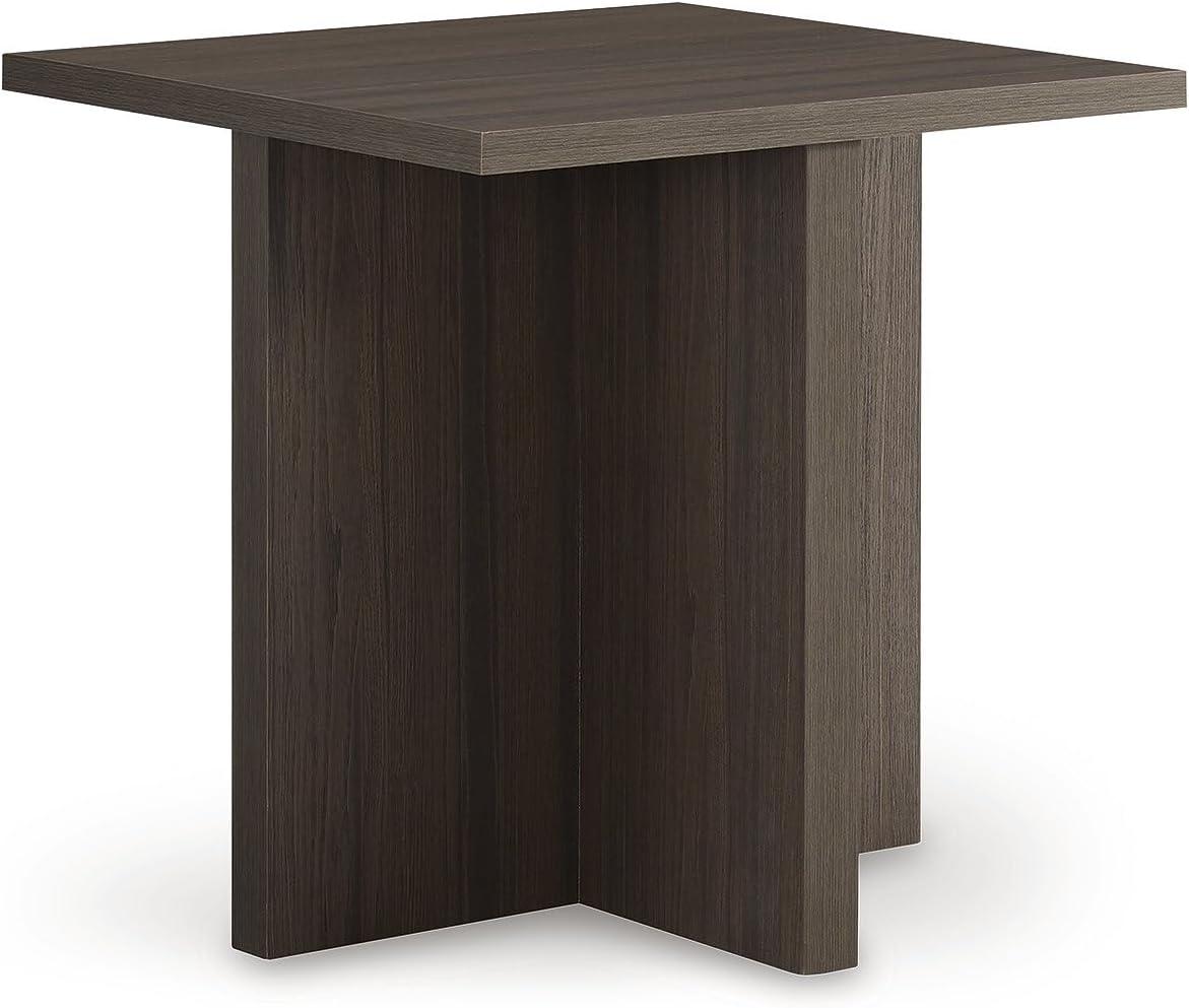 imageSignature Design by Ashley Zendex Contemporary Table Set with Pedestal Base Set of 2 Dark Brown