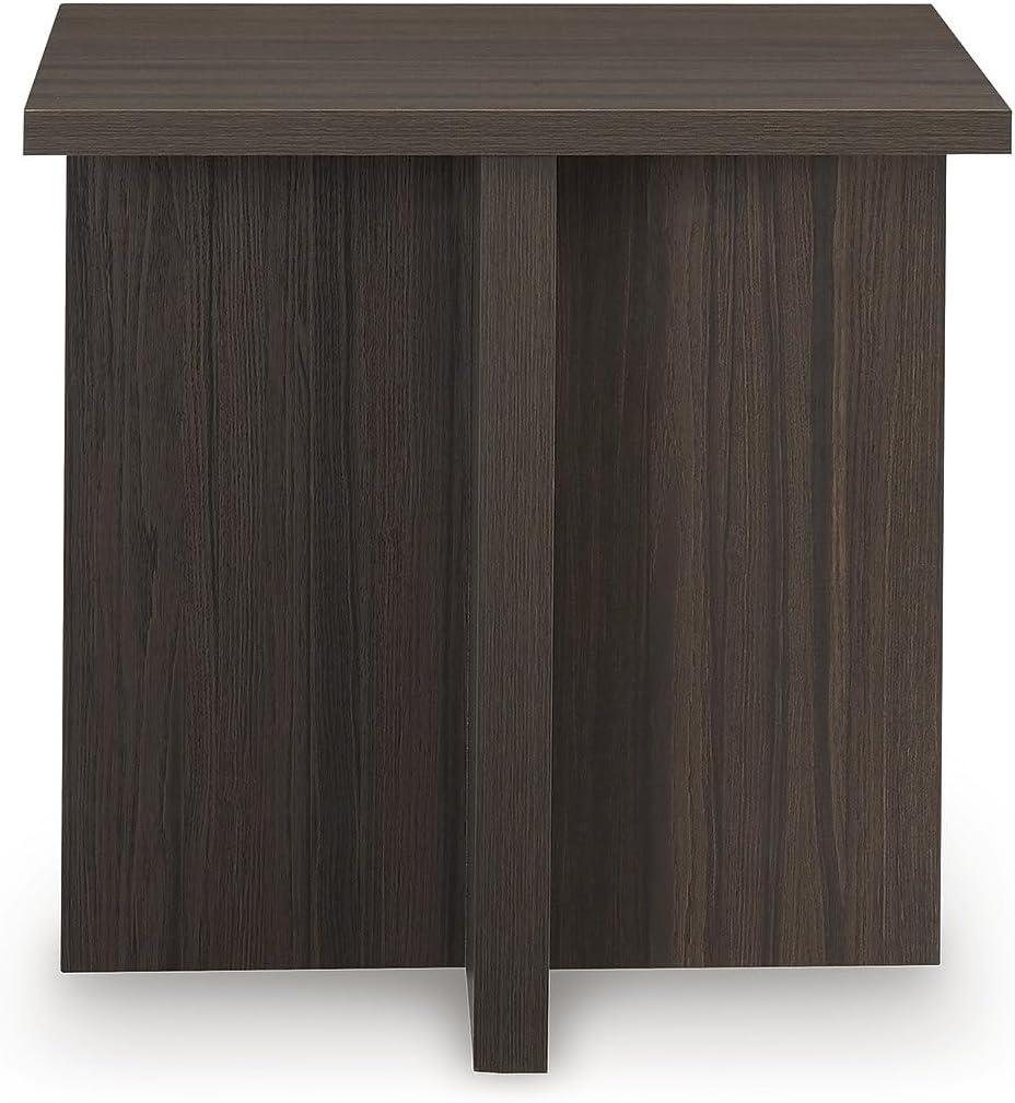 imageSignature Design by Ashley Zendex Contemporary Table Set with Pedestal Base Set of 2 Dark Brown