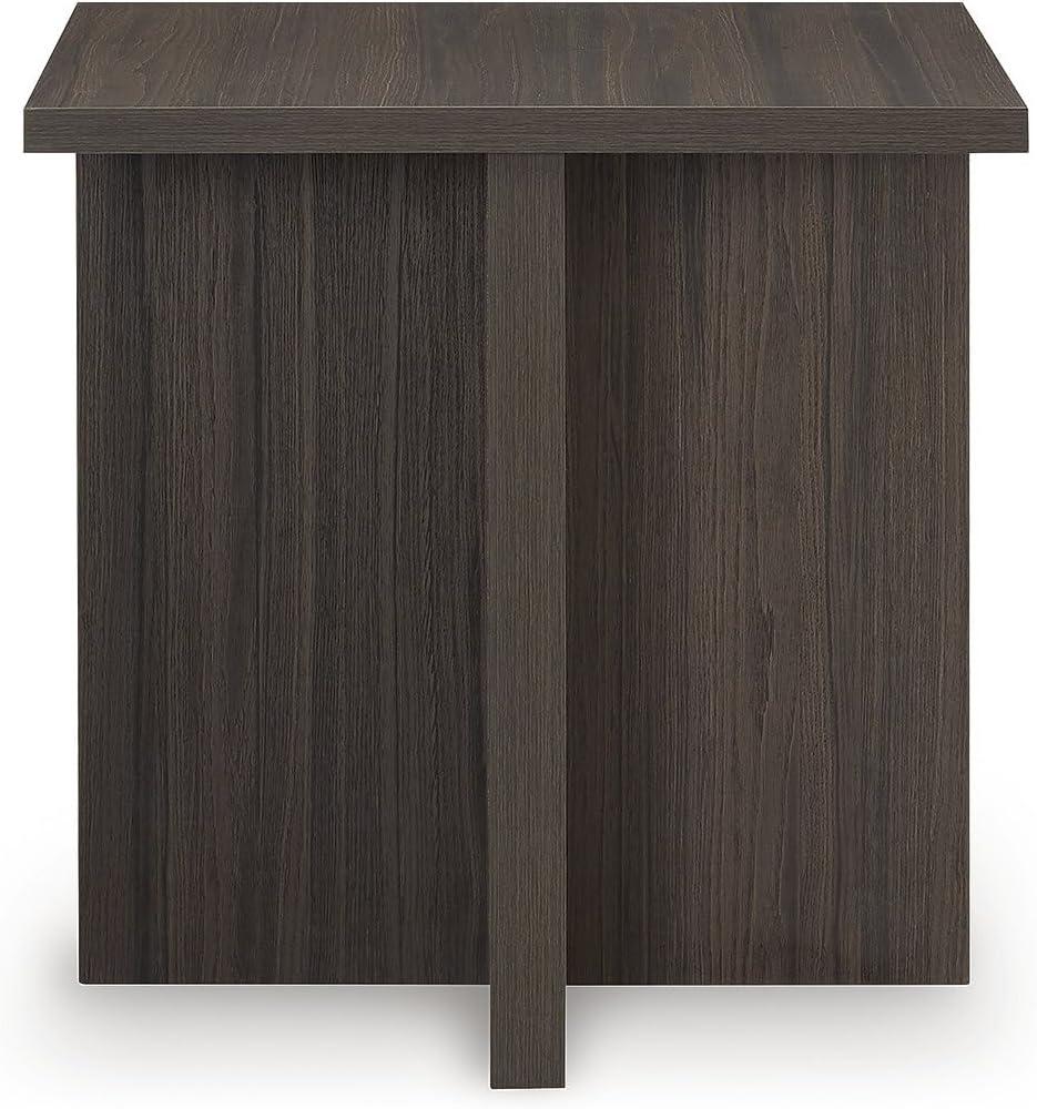 imageSignature Design by Ashley Zendex Contemporary Table Set with Pedestal Base Set of 2 Dark Brown