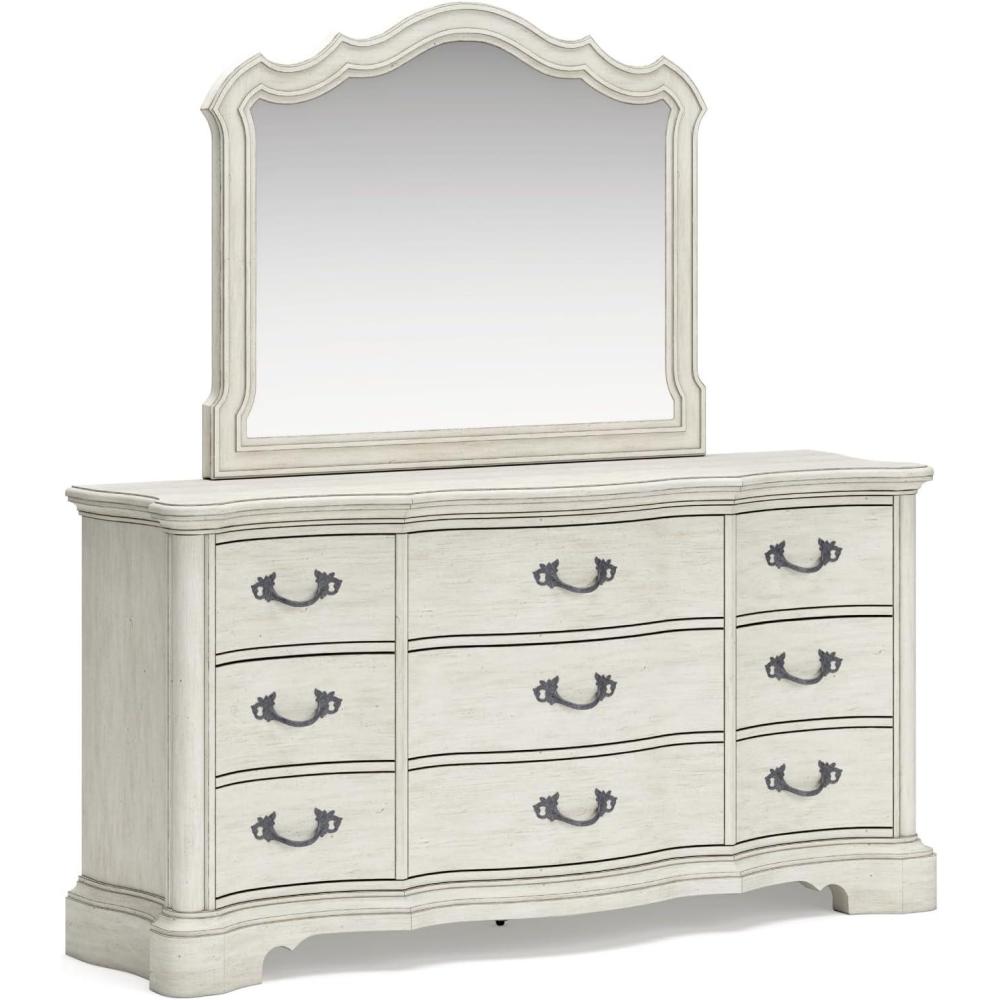imageSignature Design by Ashley Arlendyne Traditional 9 Drawer Dresser with Feltlined Top Drawer for Bedroom WhiteWhite