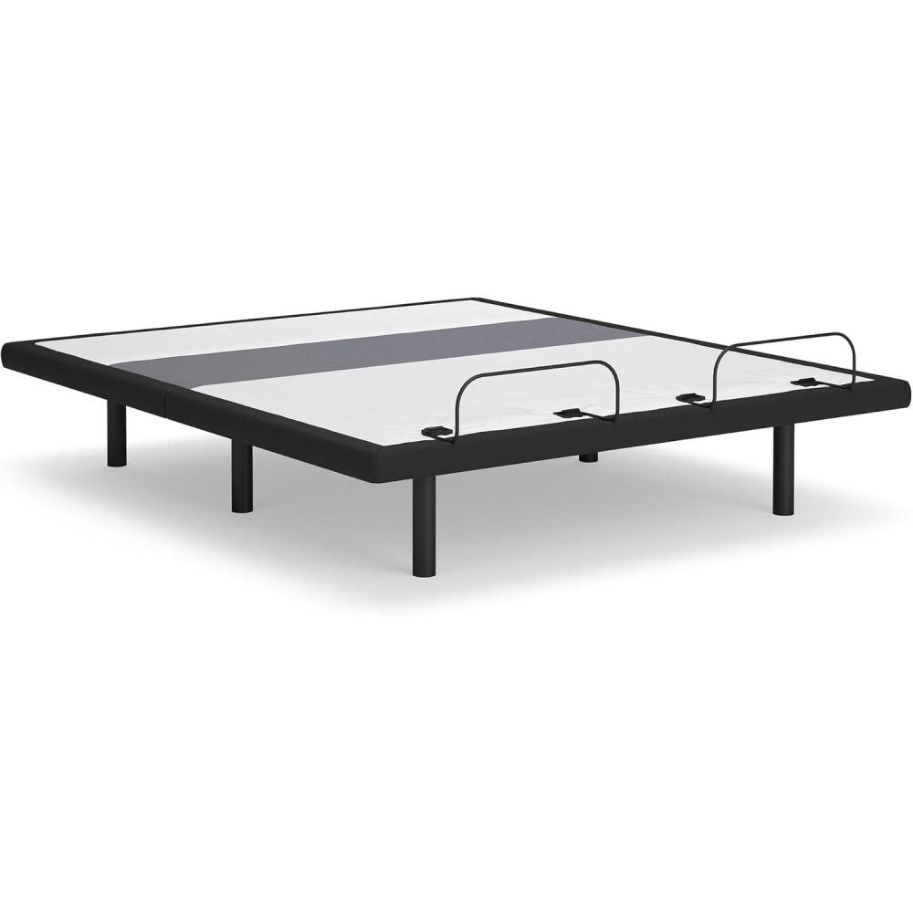 imageSignature Design by Ashley Best Base with Lumbar and Audio Traditional Zero Gravity California King Adjustable Base with Message Lighting Wireless Remote and USB Ports Black ampamp Gray