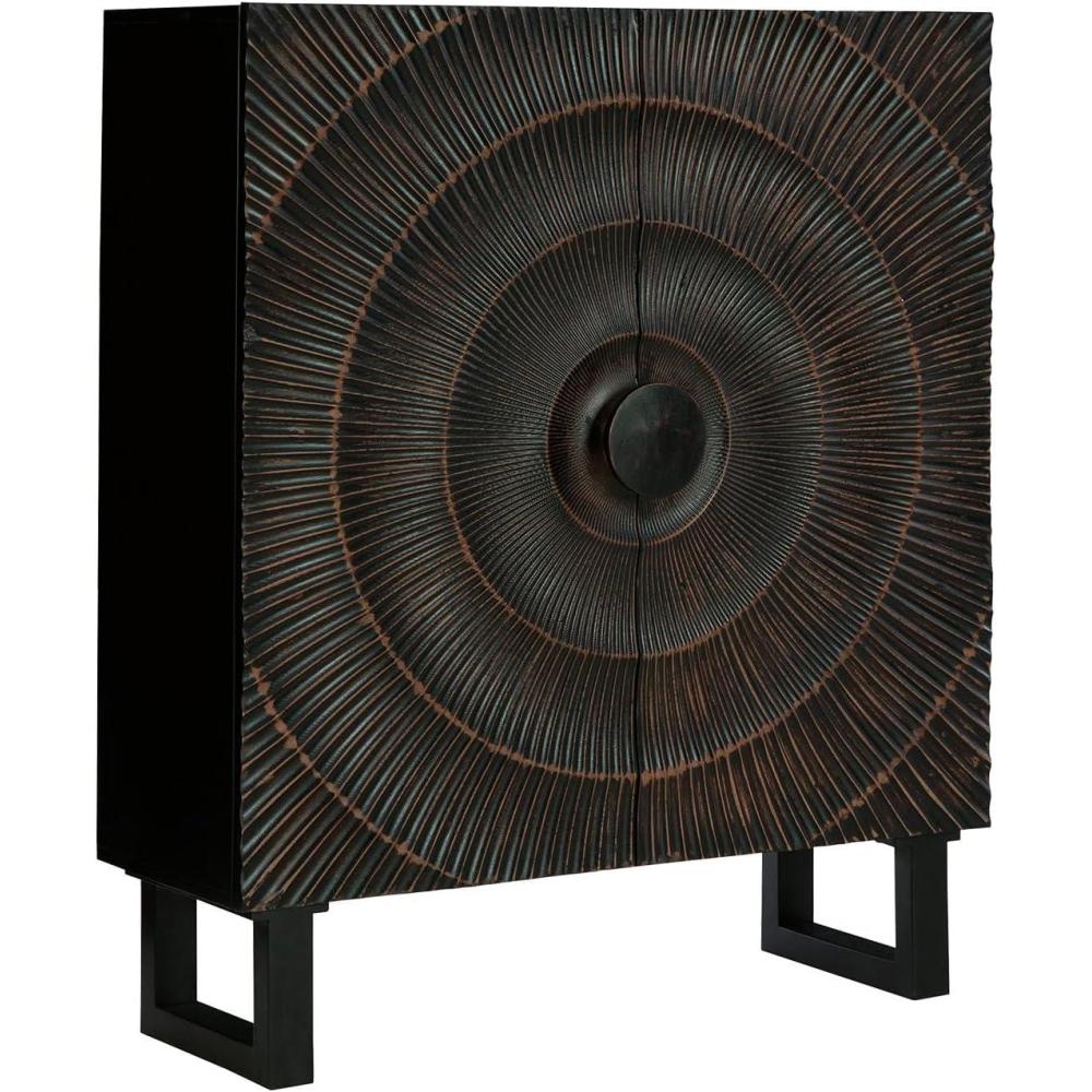 imageSignature Design by Ashley Fosterman Modern 2Door Accent Cabinet with Fixed Shelves Black