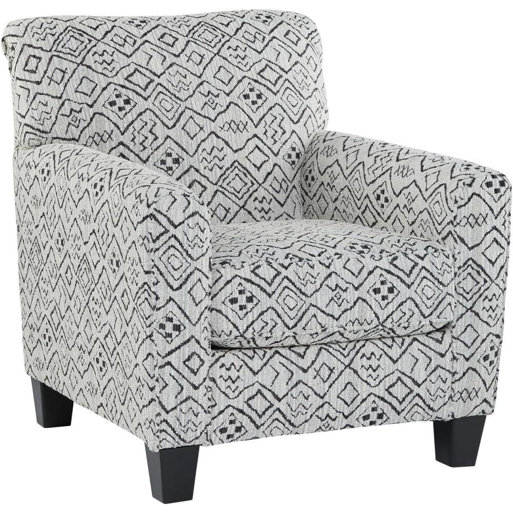 imageSignature Design by Ashley Hayesdale Modern Accent Chair with Removable Cushions and Tapered Legs Black ampamp GrayBlack Gray