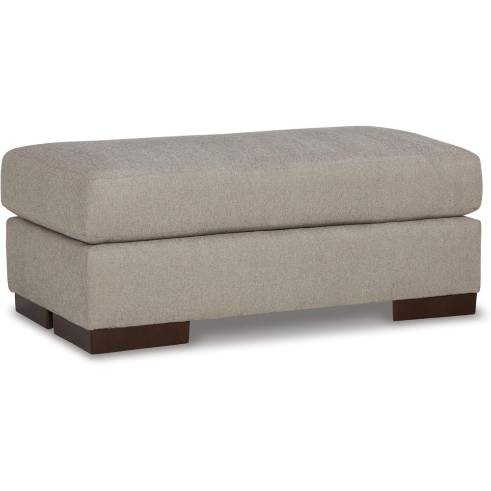 imageSignature Design by Ashley Maggie Contemporary Accent Ottoman Off WhiteLight Brown