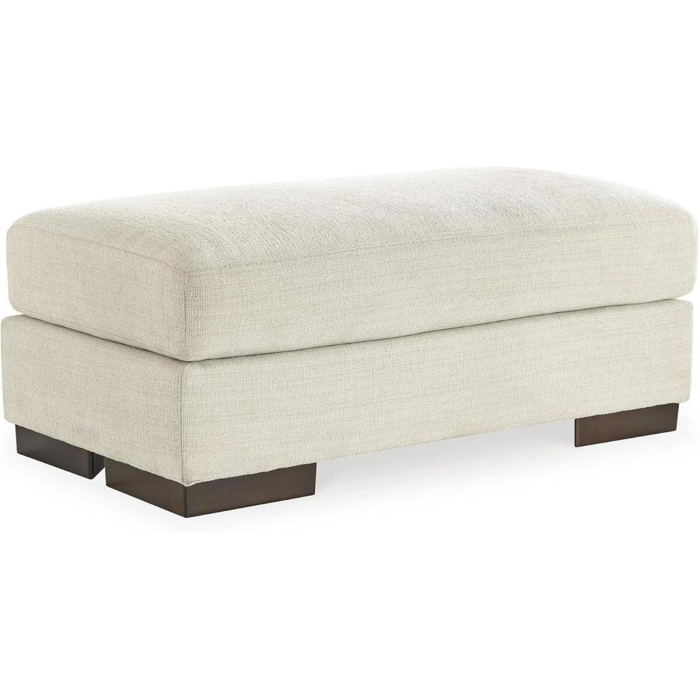 imageSignature Design by Ashley Maggie Contemporary Accent Ottoman Off WhiteOff White