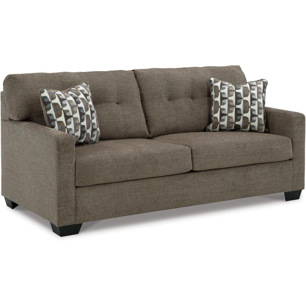 imageSignature Design by Ashley Mahoney Contemporary 2in1 Tufted Sofa Sleeper with Folding Gel Memory Foam Mattress Full Dark BrownBrown