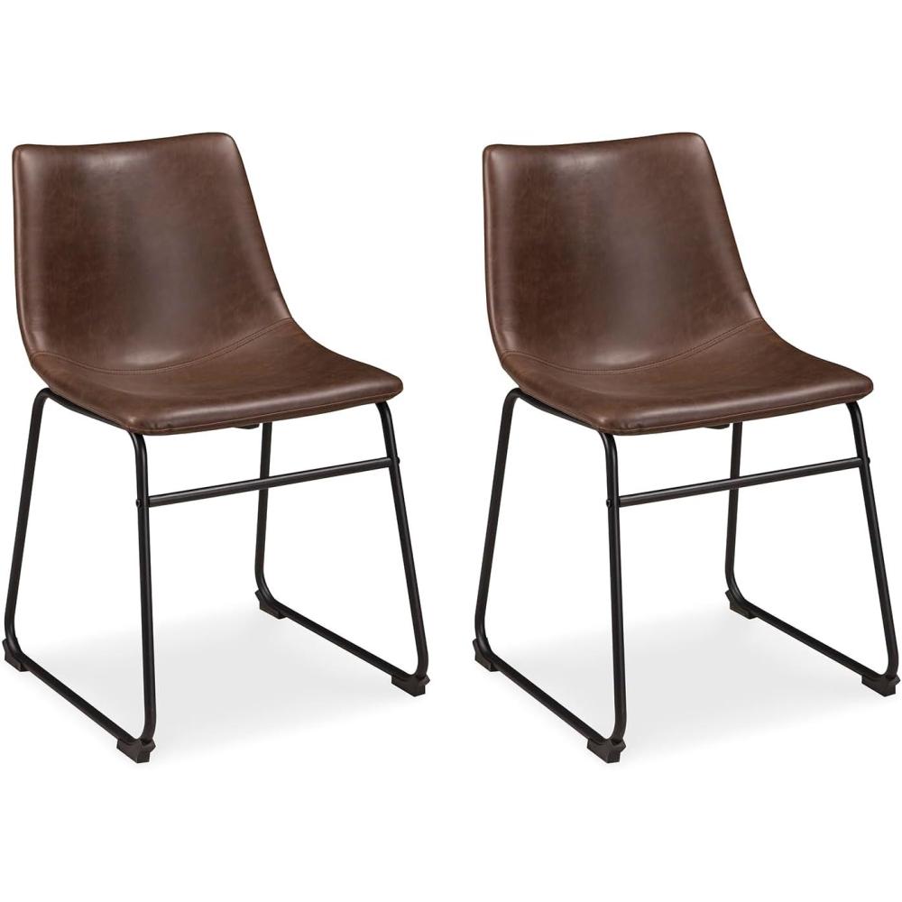 imageSignature Design by Ashley Mid Century Centiar Dining Bucket Chair Set of 2 Black and BrownBrown