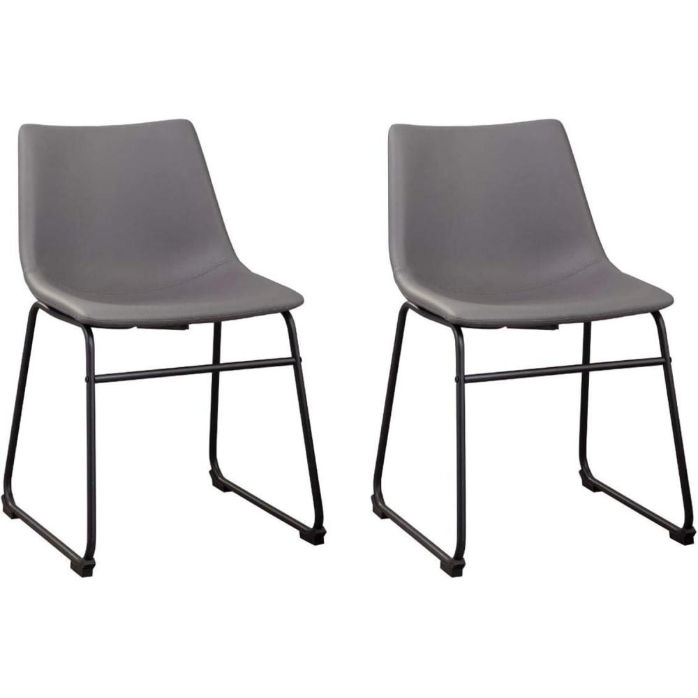 imageSignature Design by Ashley Mid Century Centiar Dining Bucket Chair Set of 2 Black and BrownGrey