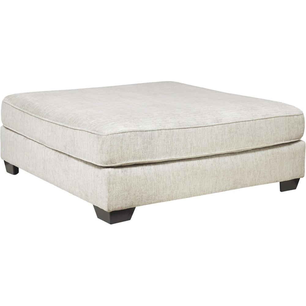 imageSignature Design by Ashley Rawcliffe Contemporary Square Oversized Accent Ottoman with Foam Cushion and Chenille Microfiber Fabric 55quot by 55quot Beige