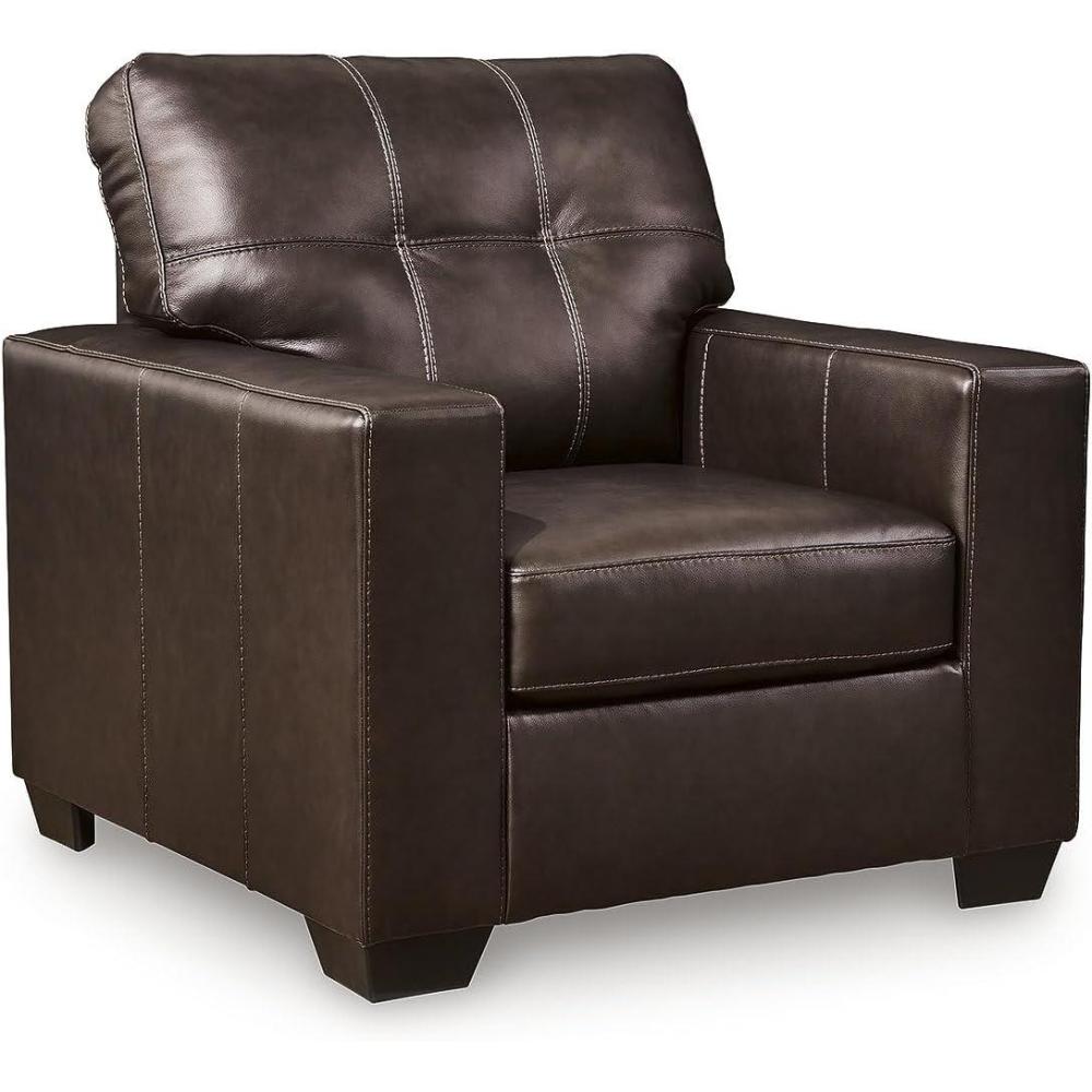 imageSignature Design by Ashley Santorine Classic Tufted Leather Match Chair Dark BrownChair