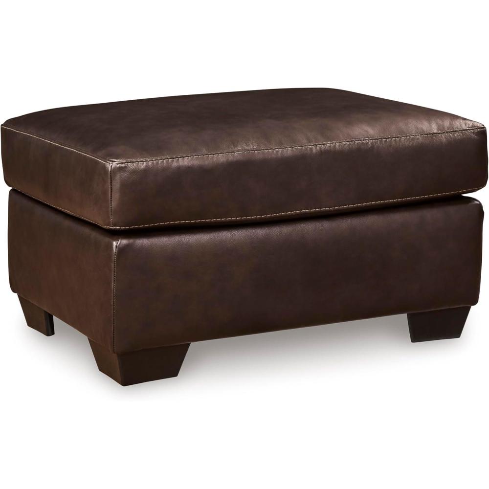 imageSignature Design by Ashley Santorine Classic Tufted Leather Match Chair Dark BrownOttoman