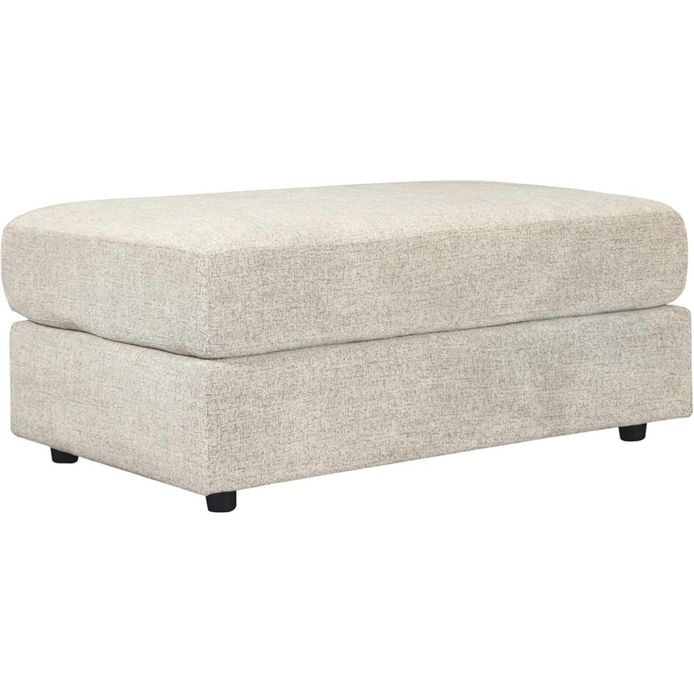 imageSignature Design by Ashley Soletren Contemporary Chenille Oversized Ottoman GrayCream