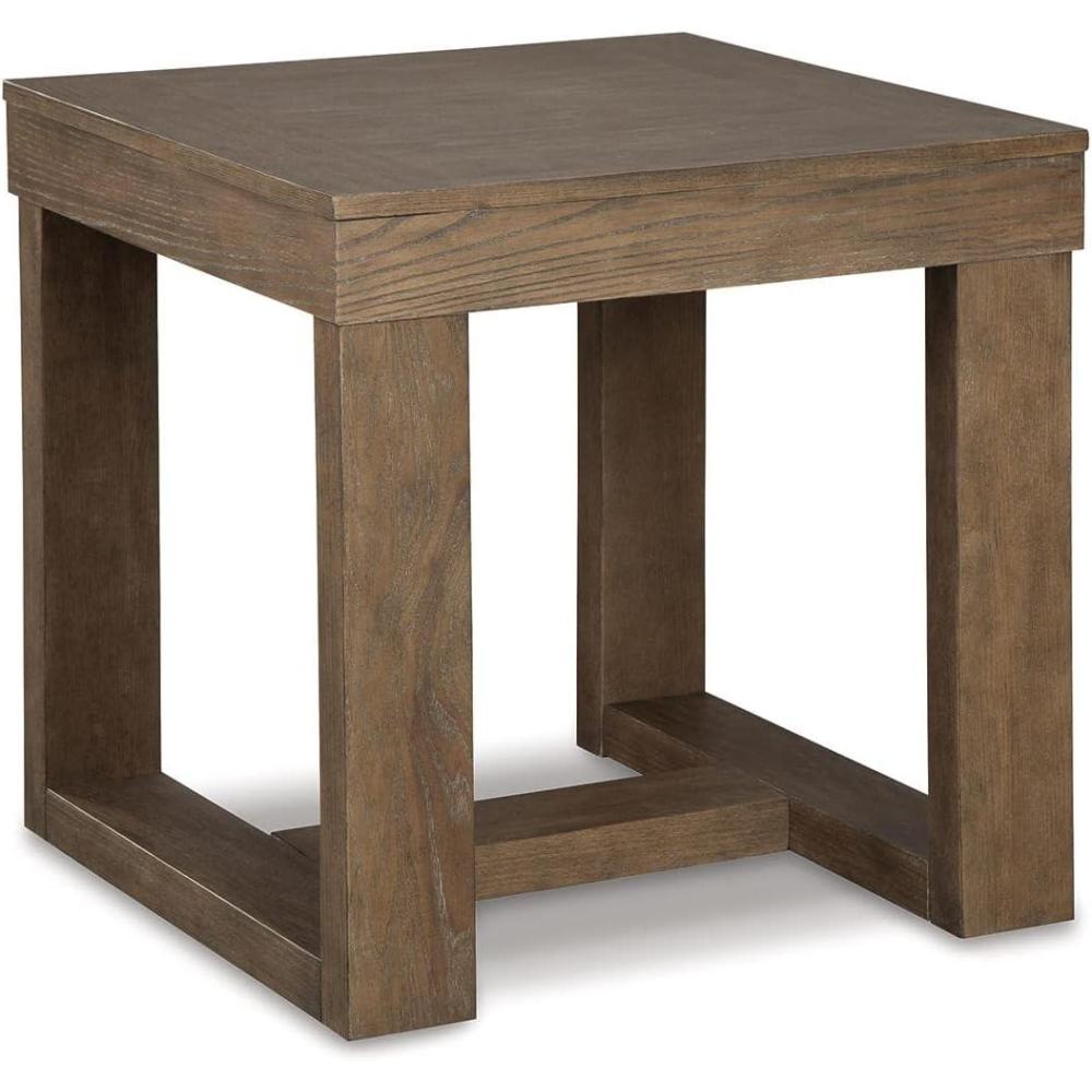 imageSignature Design by Ashley Watson Classic Oversized Square End Table Dark BrownGray Brown