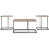 imageSignature Design by Ashley Albreane Contemporary Table Set with Pedestal Base Set of 3 Light Brown ampamp Black