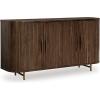 imageSignature Design by Ashley Amickly Contemporary 4Door Accent Cabinet with 2 Shelves Cord Management and Fluted Design Dark Brown