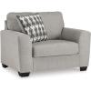 imageSignature Design by Ashley Avenal Park Casual Upholstered Oversized Chair with 1 Toss Pillow Light Gray