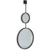 imageSignature Design by Ashley Brewer Modern Minimalist Round Stacked Accent Mirror BlackBlack