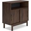 imageSignature Design by Ashley Brymont Modern 2 Door Accent Cabinet Grayish BrownDark Brown