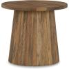 imageSignature Design by Ashley Ceilby Modern Accent Table with Fluted Base Design WireBrushed Effect BlackNatural