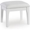 imageSignature Design by Ashley Chalanna Contemporary Solid Wood Upholstered Vanity Stool with FlipTop Storage White