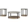 imageSignature Design by Ashley Darthurst Contemporary Table Set with Lower Shelf and Casters Set of 3 Light Brown ampamp Metallic