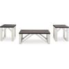 imageSignature Design by Ashley Dorrinson Farmhouse Table Set for Living Room Set of 3 Dark Brown ampamp White