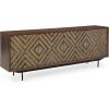imageSignature Design by Ashley Dreggan Casual Diamond Patterned 4Door Accent Cabinet with 2 Shelves and Cord Management Dark Brown ampamp Gray