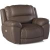 imageSignature Design by Ashley Dunleith Zero Wall Recliner with Power Headrest USB Charging Top Grain Leather and Matched Leather 52quot W x 40quot D x 43quot H BrownBrown