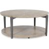 imageSignature Design by Ashley Dyonton Industrial Coffee Table with 4 Legs Light Brown ampamp Metallic