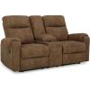imageSignature Design by Ashley Edenwold Contemporary Faux Leather Manual Reclining Sofa Dark BrownDouble Reclining Loveseat