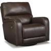 imageSignature Design by Ashley Emberla Contemporary Leather Match Manual Swivel Glider Rocker Recliner Dark Brown