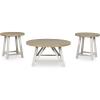 imageSignature Design by Ashley Fawndell Casual Table with Antiqued Finish Set of 3 White ampamp Light BrownAntique WhiteBrown