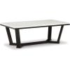 imageSignature Design by Ashley Fostead Contemporary Rectangular Coffee Table with Marble Top White Marble ampamp Dark Brown