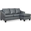 imageSignature Design by Ashley Genoa Modern Leather Sectional Sofa Couch with Chaise Lounge BlueBlue