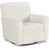 imageSignature Design by Ashley Herstow Casual Polka Dot Upholstered Swivel Glider Accent Chair White ampamp BeigeWhite  Beige