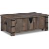 imageSignature Design by Ashley Hollum Casual LiftTop Rustic Coffee Table Dark Brown ampamp BlackDark Brown