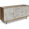 imageSignature Design by Ashley Kerrings Modern Glam Accent Cabinet Brown Black and WhiteRustic